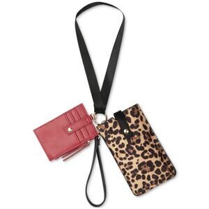 I.N.C. International Concepts Nylon Ashlii Lanyard Leopard red